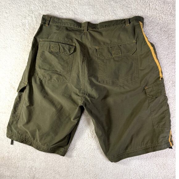 REPUTATION MENS OLIVE GREEN & YELLOW ACTIVEWEAR ZIPPER FLY SHORTS SIZE LARGE - Picture 2 of 11
